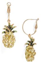 Women's Topshop Pineapple Crystal Hoop Earrings