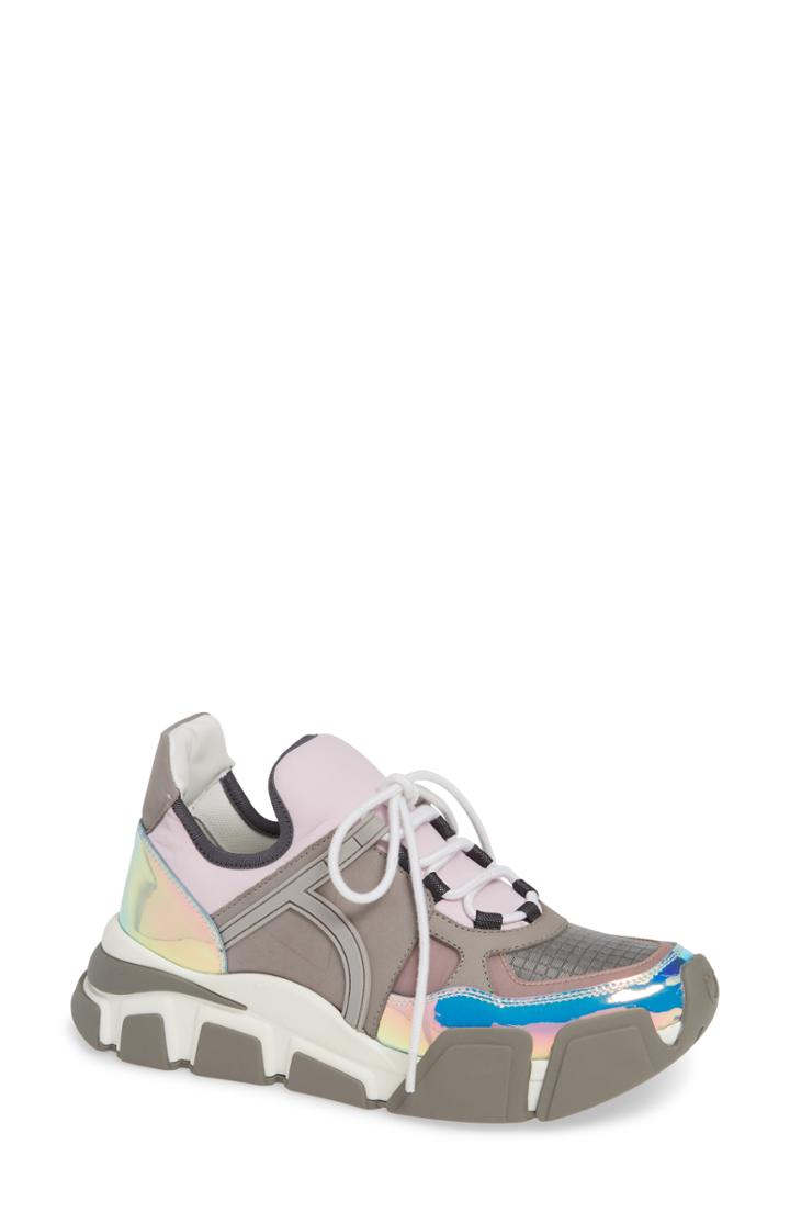 Women's Salvatore Ferragamo Cimbra Hologram Sneaker C - Grey