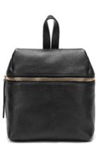 Kara Small Pebbled Leather Backpack - Black