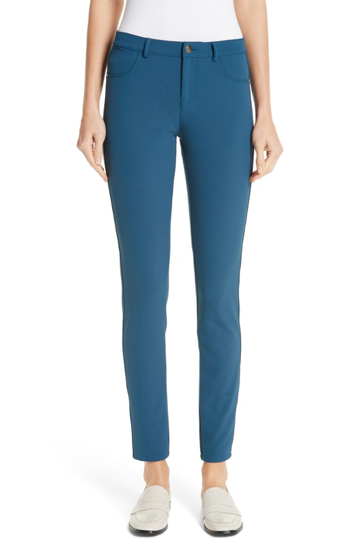 Women's Lafayette 148 New York Mercer Acclaimed Stretch Skinny Pants (similar To 14w) - Blue