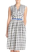 Women's Ellen Tracy Gingham Twill Fit & Flare Dress