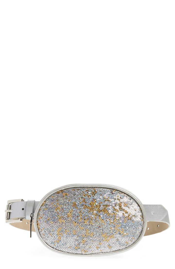 Steve Madden Sequin Faux Leather Belt Bag - Metallic
