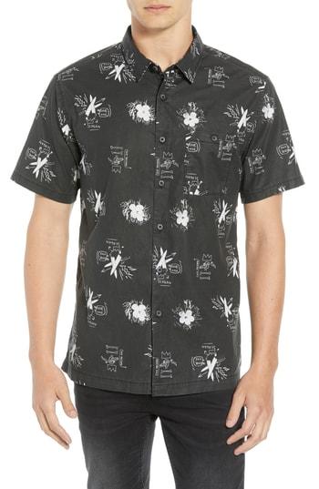 Men's Billabong Collided Cotton Sport Shirt - Black