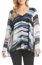 Women's Karen Kane V-neck Bell Sleeve Top - Blue
