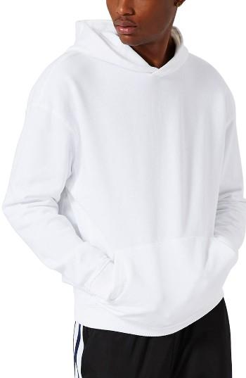 Men's Topman Oversize Crossover Hoodie - White