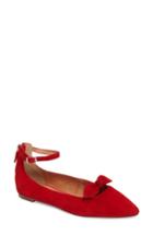 Women's Halogen Paisley Ankle Strap Flat M - Red