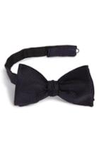 Men's Eton Solid Silk Blend Bow Tie, Size - Blue