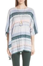 Women's St. John Collection Modern Heritage Chain Knit Sweater, Size - Grey