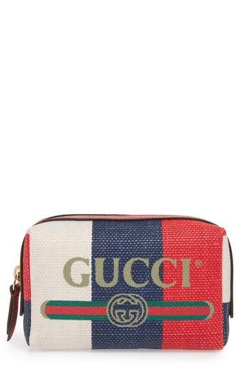 Gucci Linea Merida Canvas Cosmetics Case, Size - White/ Red/ Blue/ Vert