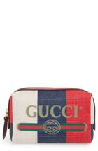 Gucci Linea Merida Canvas Cosmetics Case, Size - White/ Red/ Blue/ Vert