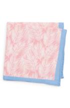 Men's Southern Tide Portsmouth Palms Cotton & Silk Pocket Square, Size - Pink