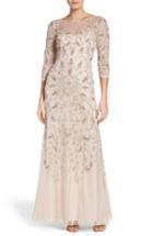 Women's Adrianna Papell Beaded A-line Gown - Pink