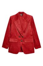 Women's Topshop Corduroy Blazer Us (fits Like 0) - Red
