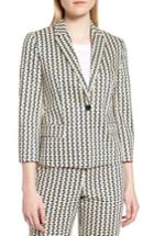 Women's Boss Jerella Print Stretch Cotton Suit Jacket - White