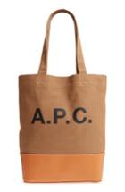 A.p.c. Cabas Axel Canvas & Leather Tote - Brown