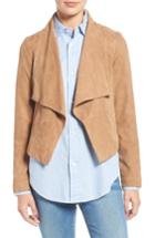 Women's Cole Haan Cascade Collar Suede Jacket