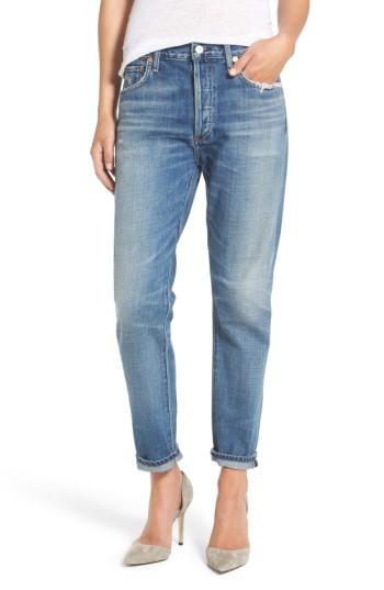 Women's Citizens Of Humanity Liya High Waist Slim Boyfriend Jeans - Blue