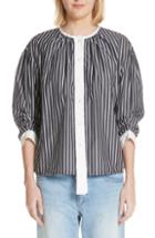 Women's Marc Jacobs Stripe Cotton Poplin Shirt - Black