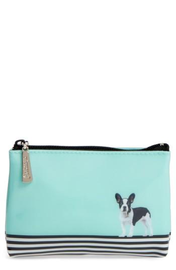 Catseye London Dog On Stripe Zip Pouch, Size - Blue