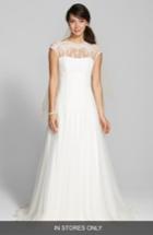 Women's Jesus Peiro Illusion Yoke Lace & Tulle Dress, Size In Store Only - Ivory