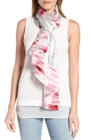 Women's Ted Baker London Window Box Silk Scarf, Size - Pink