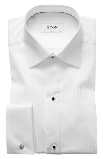 Men's Eton Slim Fit Pleated Bib Tuxedo Shirt .5 - White
