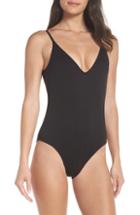 Women's Volcom Simply Solid One-piece Swimsuit, Size - Black