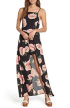 Women's Band Of Gypsies Floral Maxi Romper - Black