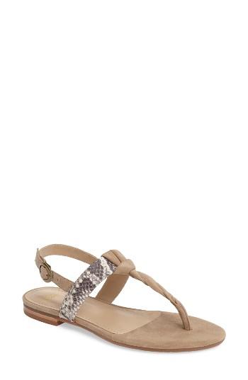 Women's Johnston & Murphy Holly Twisted T-strap Sandal .5 M - Beige