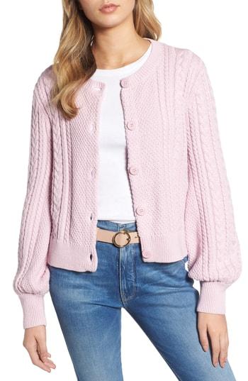 Women's 1901 Blouson Sleeve Cardigan, Size - Purple