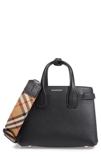 Burberrry Baby Banner Leather Satchel - Black