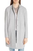 Women's Fabiana Filippi Suede Trim Tweed Jacket Us / 50 It - Grey