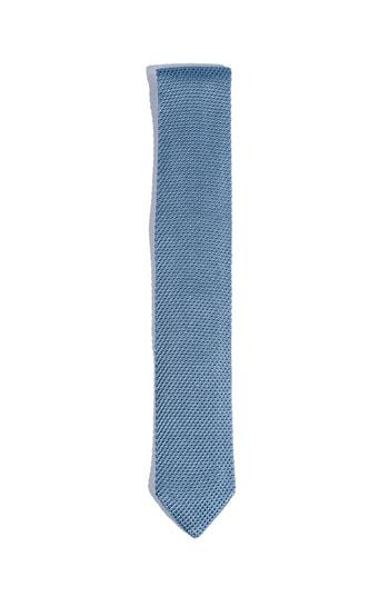 Men's Hook + Albert Solid Knit Silk Tie, Size - Blue