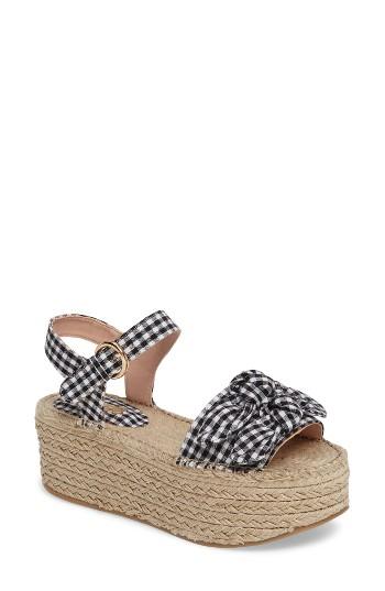 Women's Topshop Wendy Gingham Platform Sandal .5us / 36eu - Black