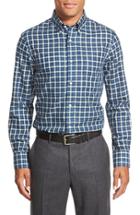 Men's Nordstrom Men's Shop Smartcare(tm) Regular Fit Plaid Sport Shirt, Size - Blue