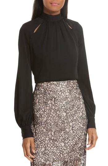 Women's Milly Simona Tie Back Stretch Silk Blouse