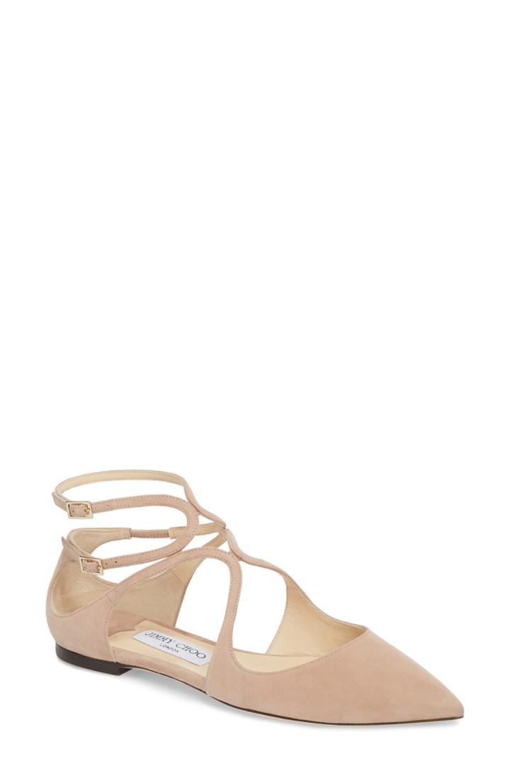 Women's Jimmy Choo Lancer Ankle Strap Flat Us / 35eu - Pink
