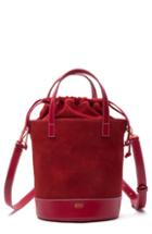 Frances Valentine Large Leather & Suede Bucket Bag - Red