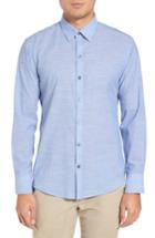 Men's Zachary Prell Ronan Trim Fit Stripe Sport Shirt - Blue
