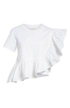 Women's 3.1 Phillip Lim Flamenco Asymmetrical Ruffle Trim Tee - White