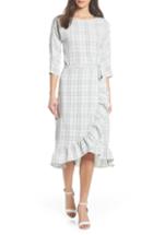 Women's Chelsea28 Plaid Faux Wrap Midi Dress - Grey