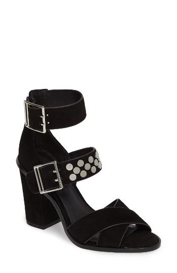 Women's Rebecca Minkoff Jennifer Studded Ankle Cuff Sandal M - Black