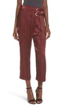 Women's J.o.a. Stripe Crop Pants - Burgundy