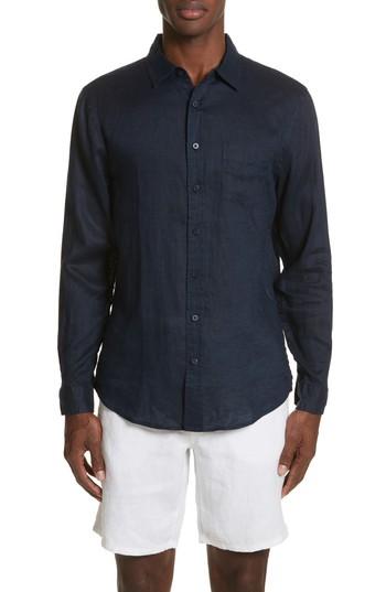 Men's Onia Abe Linen Shirt - Blue