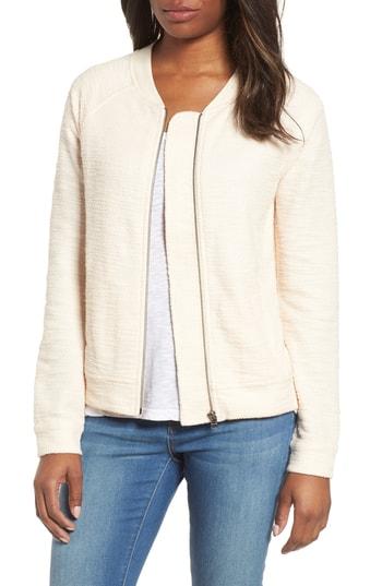 Women's Caslon Knit Bomber Jacket - Beige