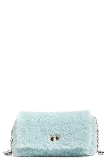 Miu Miu Small Genuine Shearling Shoulder Bag - Blue