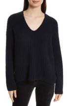 Women's Vince Deep V-neck Cashmere Blend Sweater - Blue