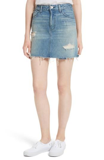 Women's 3x1 Nyc Celine Distressed Denim Skirt - Blue