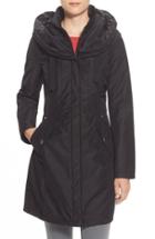 Women's Laundry By Shelli Segal Pillow Collar Raincoat With Detachable Quilted Hooded Bib Insert
