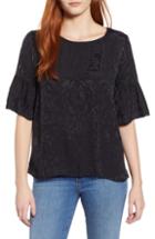 Women's Vince Camuto Cross Front Stretch Velvet Top